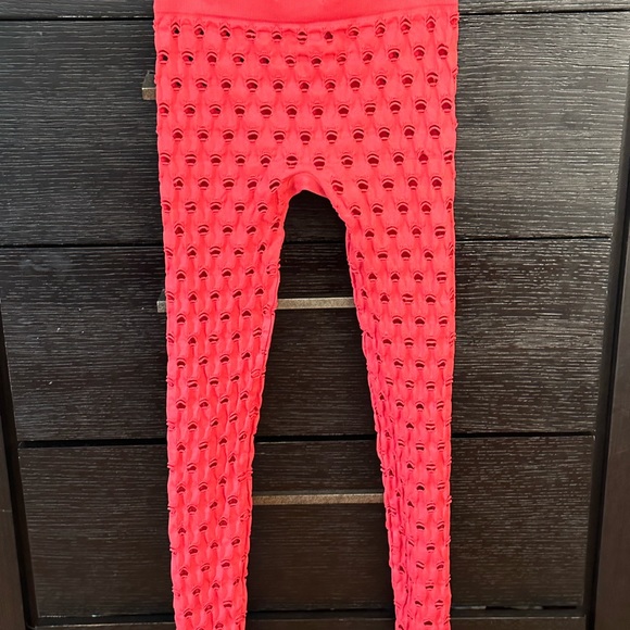 PREOWNED Maisie Wilen Perforated TIGHTS in pink in Sz One Size fit all - Picture 2 of 3